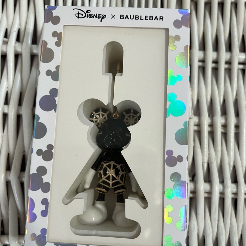 Disney Baublebar Mickey Mouse Bag Charm Spider Web Halloween